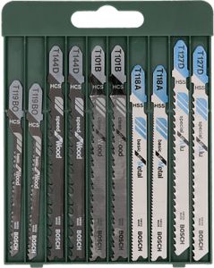 Tikksaeterade komplekt Bosch T-kinnitus 10-osaline