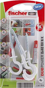 Konksude ja tüüblite komplekt Duopower 8 x 40 RH N K