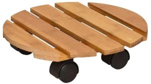 Lillepoti alus ratastega Bamboo Ø 29 cm