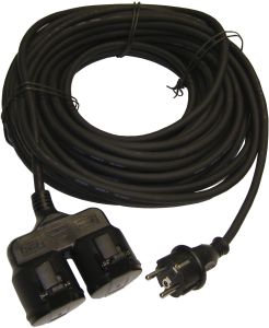 Pikendusjuhe Acuma H05RR-F 3G1,5 must, 2-osaline 20 m