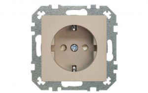 Pistikupesa Liregus Retro Schuko 16 A / 250 V kaitsekontaktiga, beež