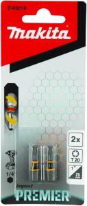 Kruvikeeraja otsikud Makita Torsion Impact Premier T20 2 tk