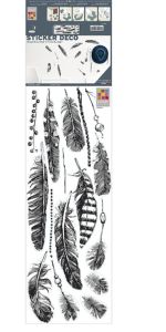 Posterkleebis  Feathers  B&amp;W 24 x 68 cm