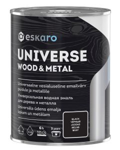 Universaalvärv Eskaro Universe Wood & Metal 0,9 l must