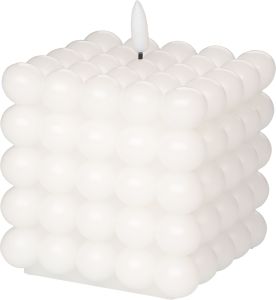 Küünal Bubble LED 3D leegiga 10 x 10 x 12,5 cm, valge