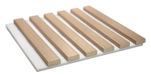 Akustiline paneel Maler Louvre Acoustic Natur tamm/valge 19 x 300 x 2800 mm