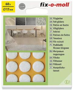 Mööblivilt Fix-o-moll 17 mm valge 60 tk