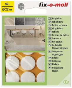 Mööblivilt Fix-o-moll 22 mm valge 16 tk