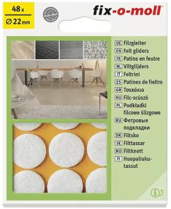 Mööblivilt Fix-o-moll 22 mm valge 48 tk