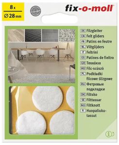 Mööblivilt Fix-o-moll 28 mm valge 8 tk