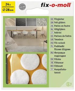 Mööblivilt Fix-o-moll 28 mm valge 24 tk