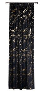 Kardin Storm 140 x 260 cm, must/kuldne