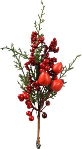 Jõulukaunistus oks marjadega 25 cm