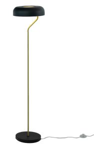 Põrandavalgusti Aneta Bremen must/matt messing Ø 30 x 130 cm