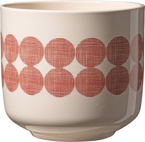 Ümbrispott Bari Retro 13 cm, beež/punane