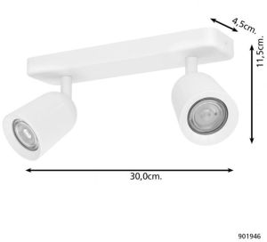 Kohtvalgusti Eglo Camaldoli 2-osaline 30 cm valge