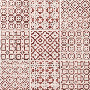 Seinaplaat Bayker Batik 10 x 10 cm punane