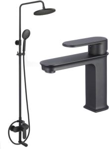 Dušikomplekt Harma Retro 1839B ja valamusegisti Retro Black 1832B