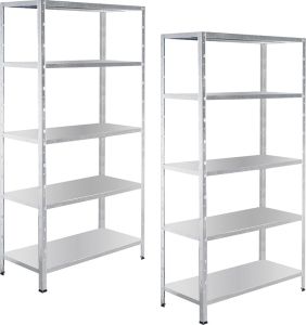 2 metallriiulit Regalux 188 x 100 x 45 cm, tsingitud