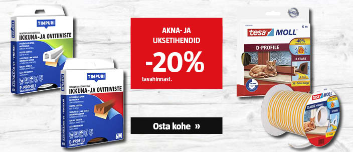 Akna- ja uksetihendid -20% tavahinnast.