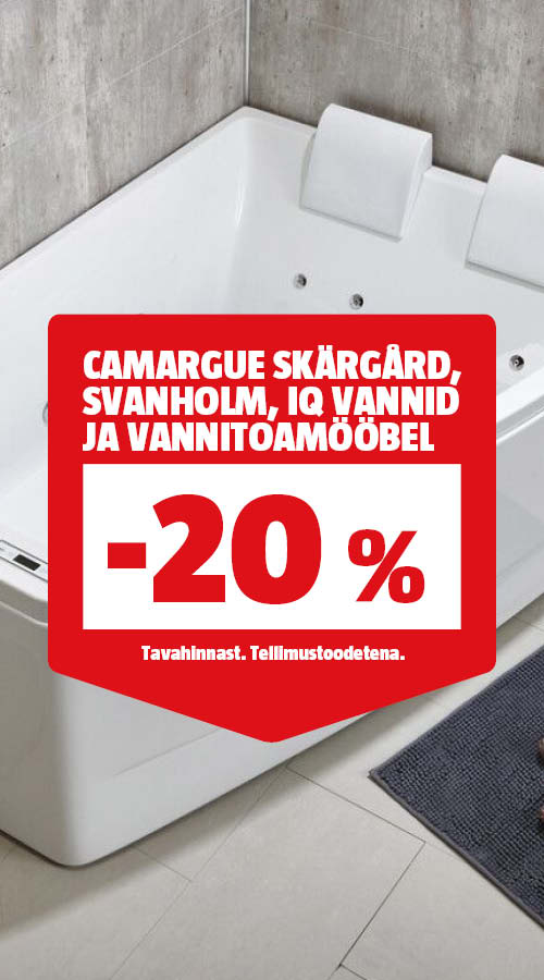 Camargue SKÄRGÅRD, SVANHOLM, IQ vannitoamööbel, vannid ja massaaživannid -20% tavahinnast. Tellimustoodetena.