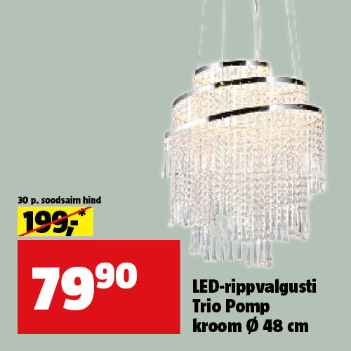 LED-rippvalgusti Trio Pomp kroom &Oslash; 48 cm 79,90 &euro;
