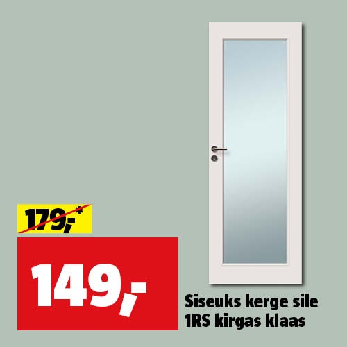 Siseuks kerge sile 1RS kirgas klaas