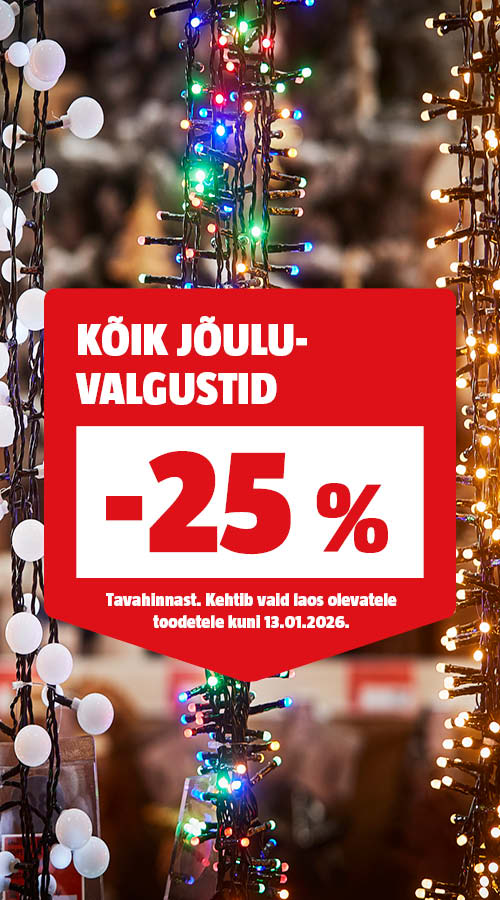 Kõik jõulutuled -25% tavahinnast.