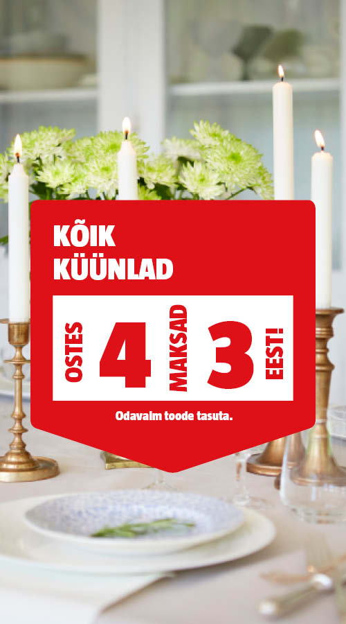 K&otilde;ik k&uuml;&uuml;nlad ostes 4, maksad 3 eest.