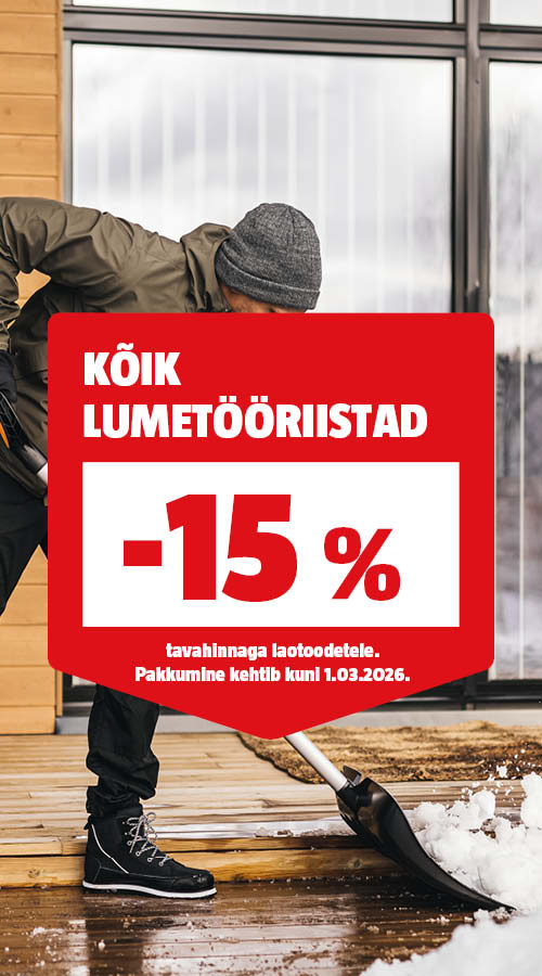 Kõik lumetööriistad -15% tavahinnast. Kehtib kuni 1.03.2026