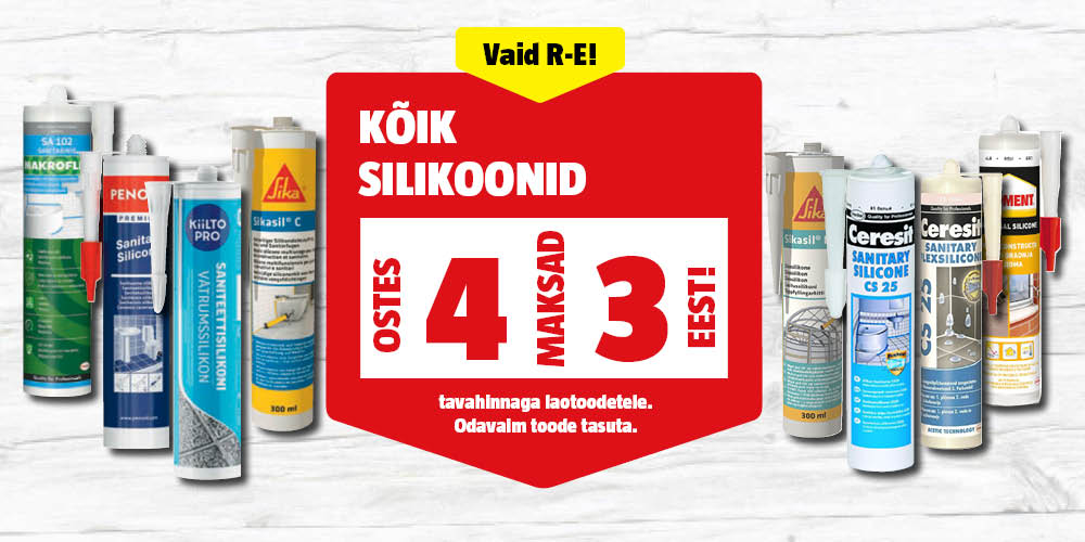 Vaid R-E! K&otilde;ik silikoonid ostes 4, maksad 3 eest.