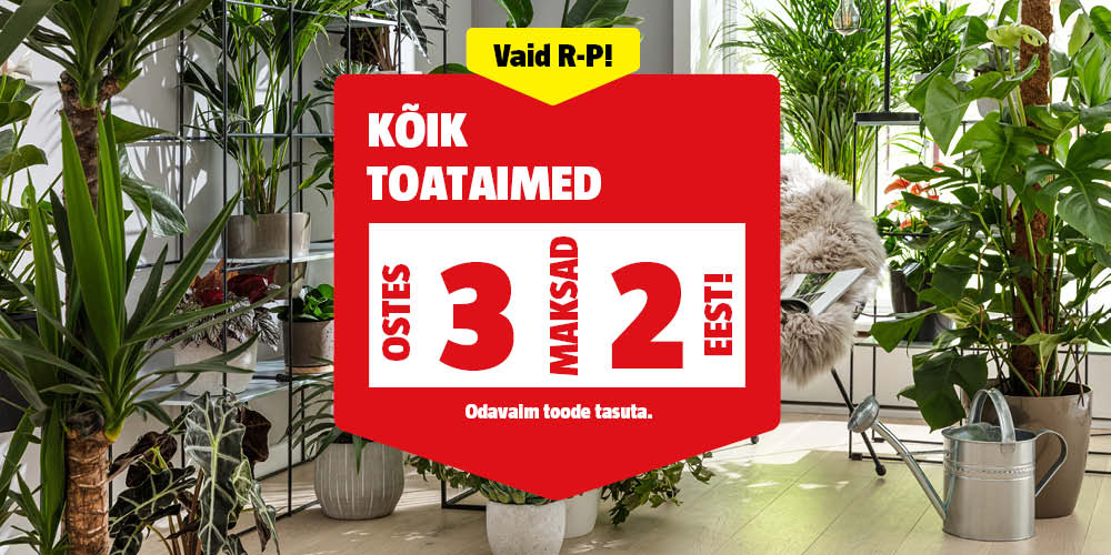 Vaid R-P! K&otilde;ik toataimed ostes 3, maksad 2 eest.