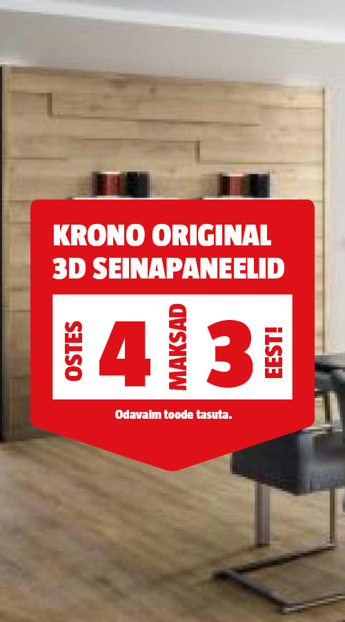 Krono Original 3D seinapaneelid ostes 4, maksad 3 eest.