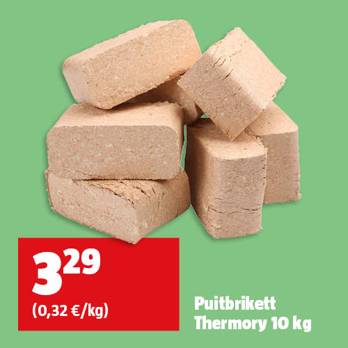 Puitbrikett Thermory 10 kg hinnaga 3,29€