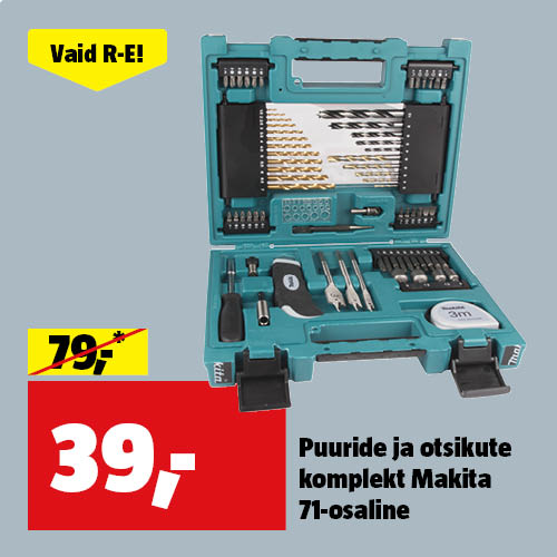 Vaid R-E ! Puuride ja otsikute komplekt Makita 71-osaline