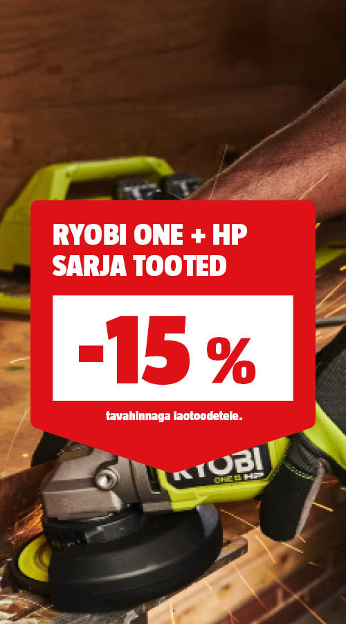 Ryobi ONE+ HP sarja tooted -15% tavahinnast.