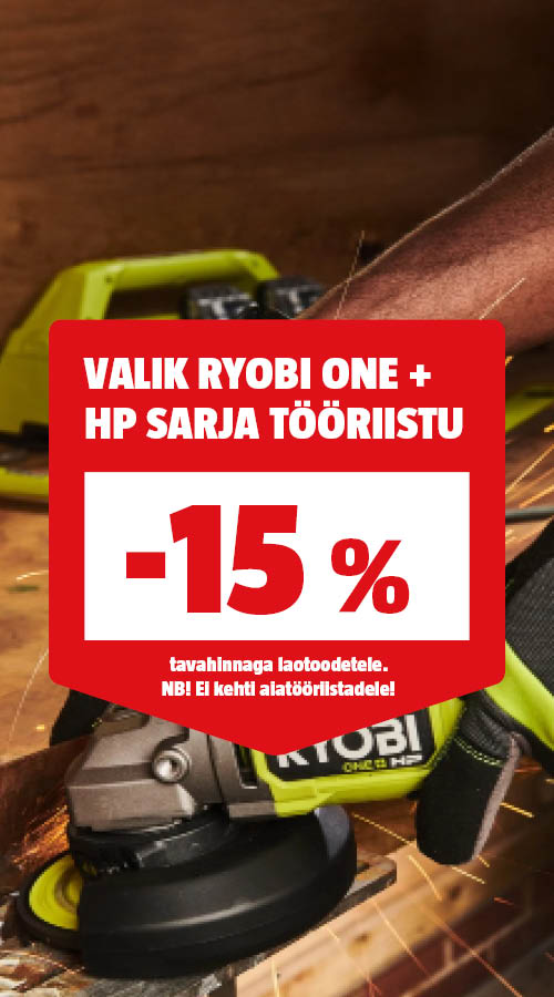 Ryobi ONE+ HP sarja tooted -15% tavahinnast.