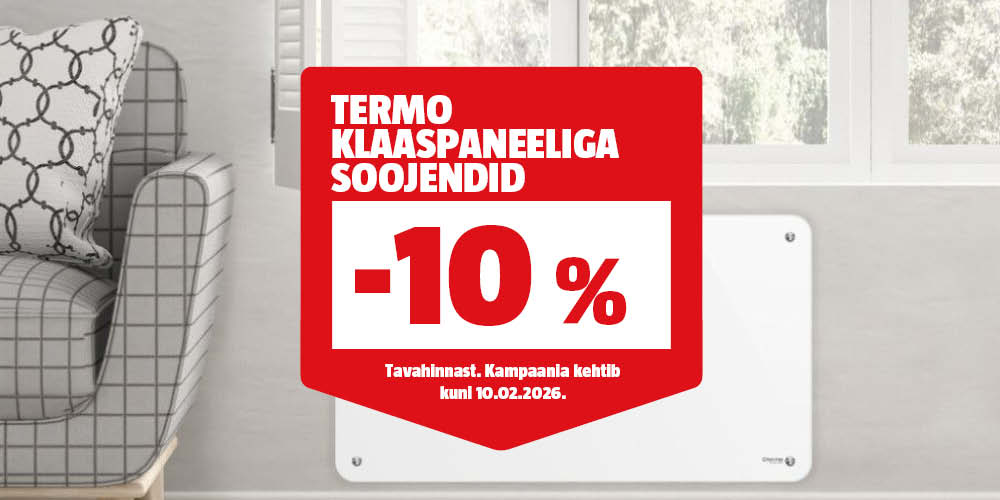 Termo klaaspaneeliga soojendid -10%.