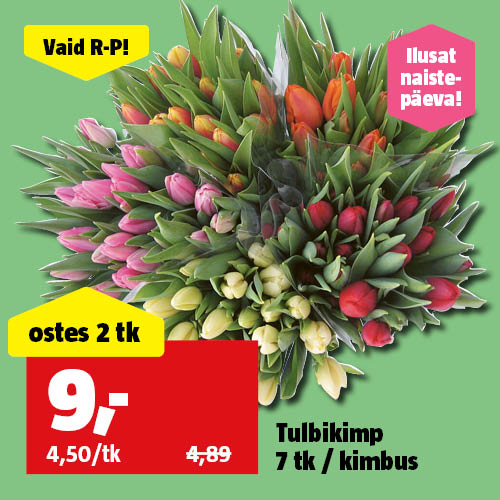 Vaid R-P! Tulbikimp 7 tk / kimbus ostes 2 tk, maksad 9&euro; !