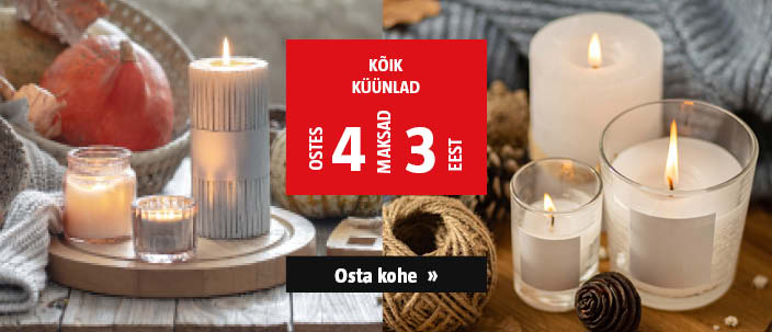 Kõik küünlad ostes 4, maksad 3 eest.