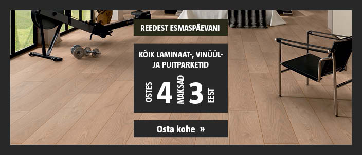 Vaid R-E! Logoclic laminaat-, vinüül- ja puitparketid ostes 4, maksad 3 eest.
