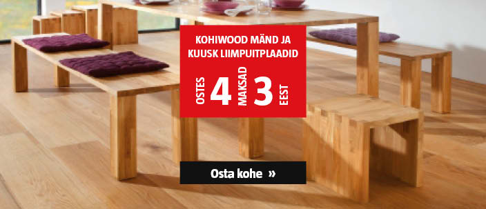 Kohiwood mänd ja kuusk liimpuitplaadid ostes 4, maksad 3 eest.