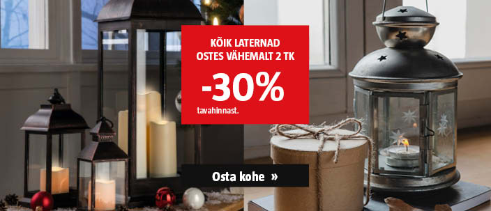 Kõik laternad ostes vähemalt 2 tk, saad -30% tavahinnast.
