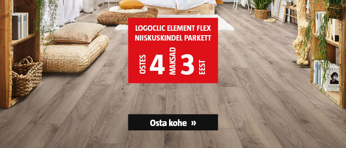 Niiskuskindel parkett Logoclic Element Flex ostes 4, maksad 3 eest.