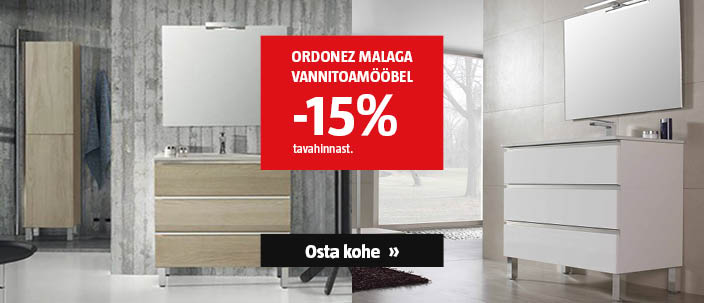 Ordonez Malaga vannitoatoamööbel -15% tavahinnast.