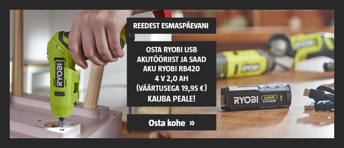 Vaid R-E! Ostes Ryobi USB tööriista, saad aku KAUBA PEALE!