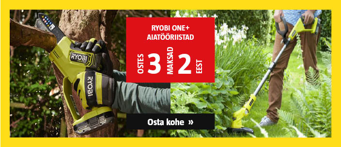 Ryobi ONE+ aiatööriistad ostes 3, maksad 2 eest.