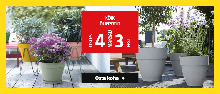 Kõik õuepotid ostes 4, maksad 3 eest