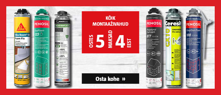 Kõik montaaživahud ostes 5, maksad 4 eest.
