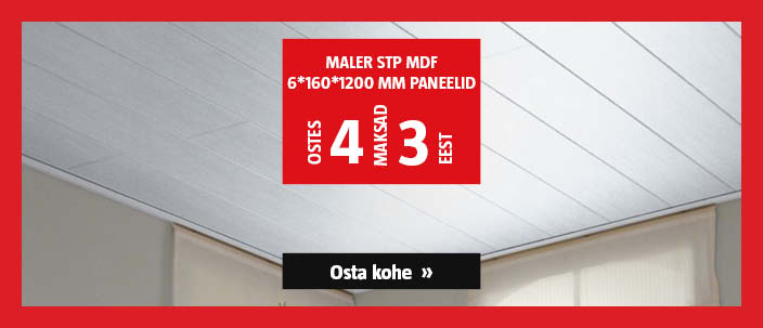 Maler MDF STP 6x160x1200 mm paneelid ostes 4, maksad 3 eest.